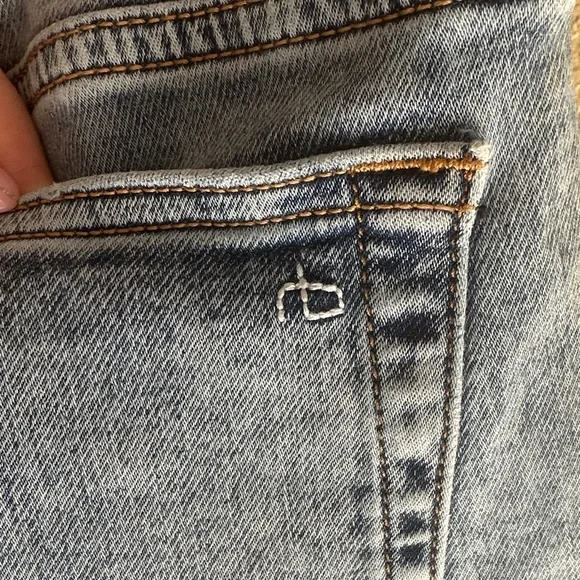 rag & bone Light Blue Straight Leg Jeans - Picture 6 of 7